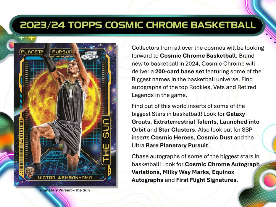 2023-24 Topps Cosmic Chrome Basketball Hobby Pack (1 Pack)