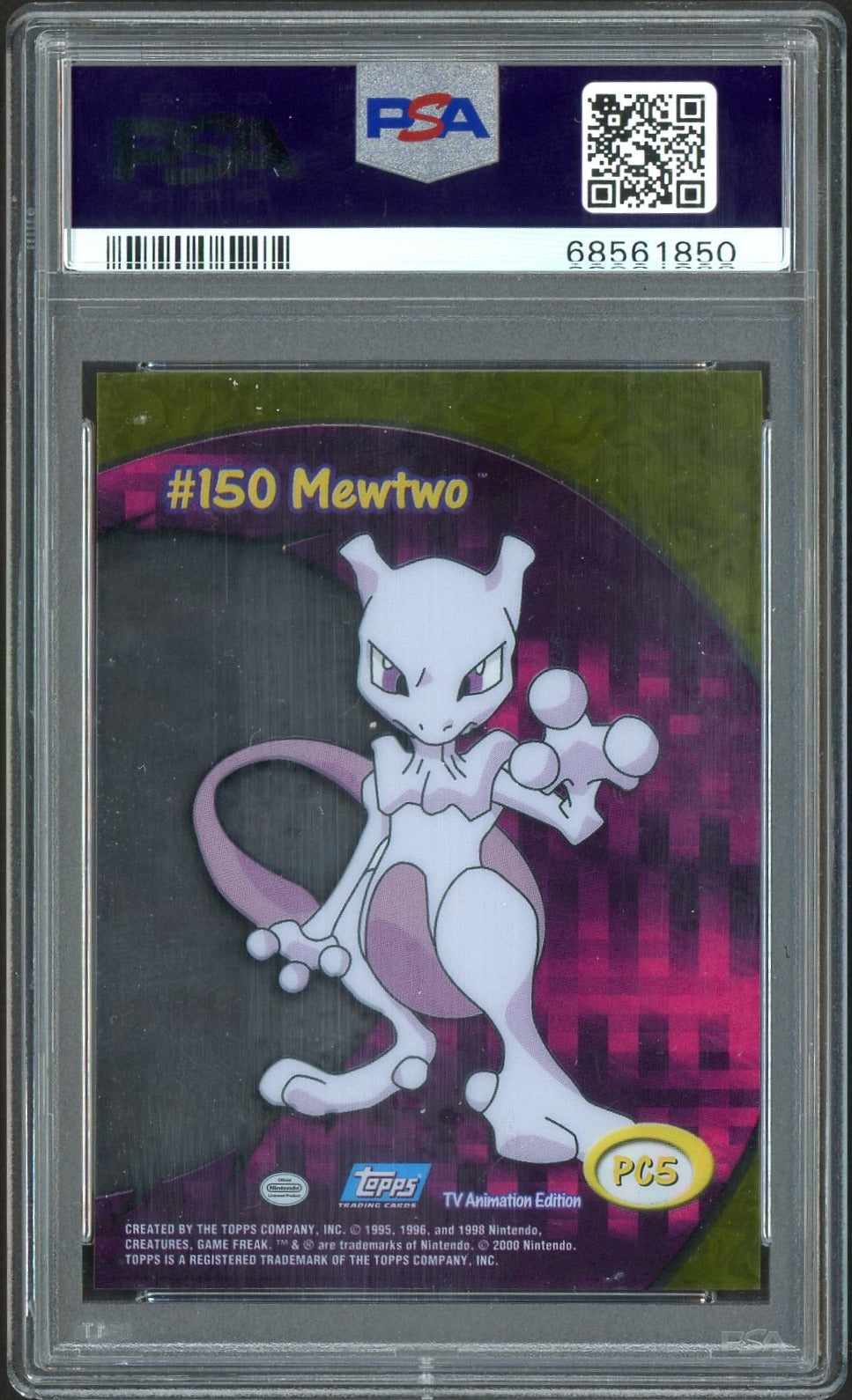 2000 Topps Mewtwo - TV Animation Clear Cards #PC5 - PSA 10